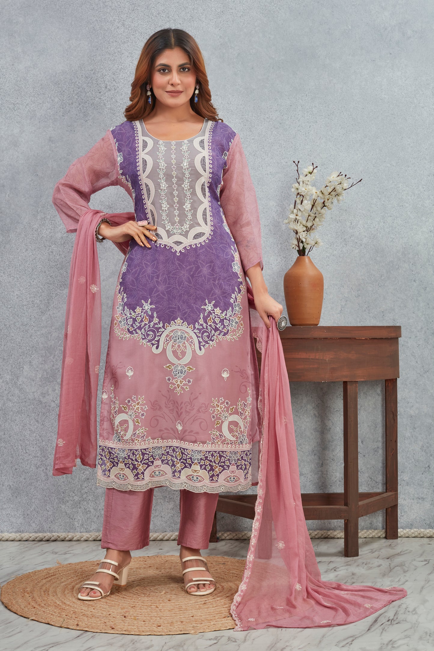 Viscose Soft Organza Kurta Set