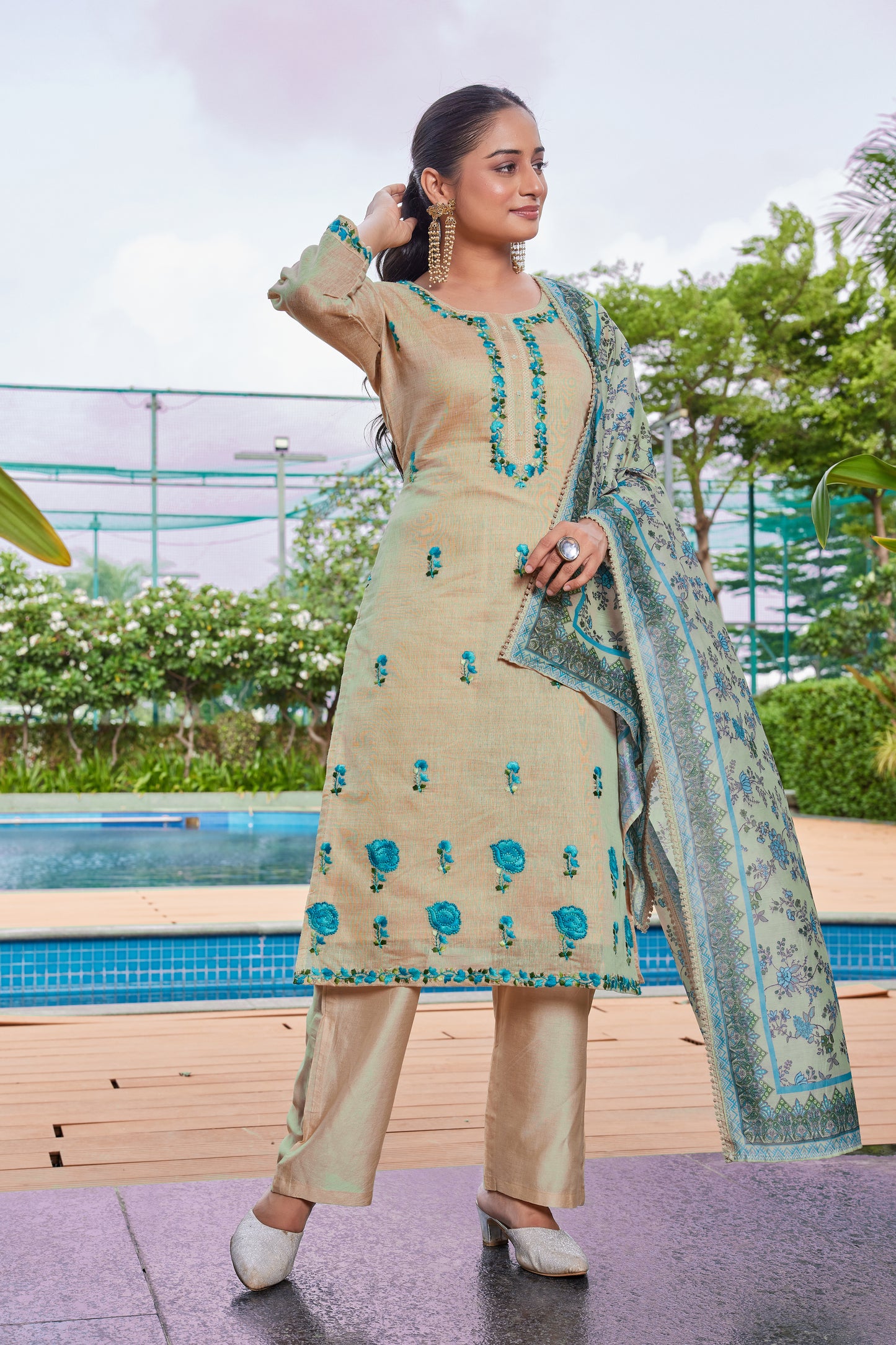 Linen Viscose Kurta Set